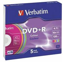 5 DVD+R 4.7GB NEON SLIM