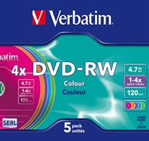 5 DVD-RW 4.7GB REWRITABLE NEON